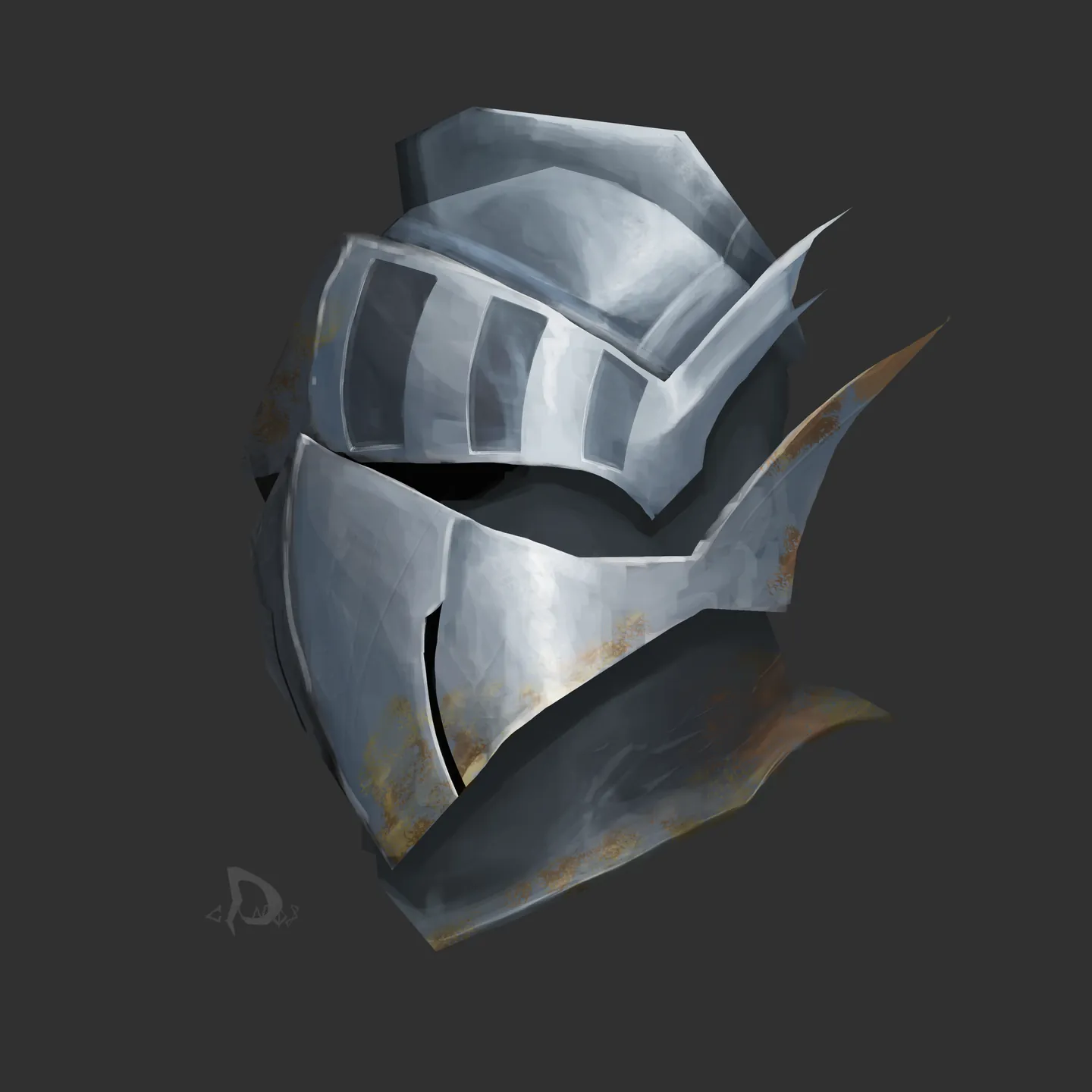 Étude de prop — casque médiéval fantasy par Deanos